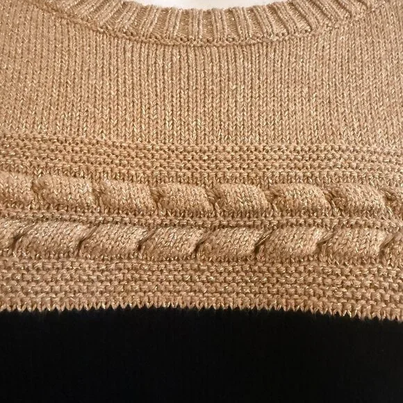 Charter Club Metallic Colorblock Sweater | PM | Black & Gold Holiday Knit - Picture 5 of 9